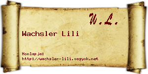 Wachsler Lili névjegykártya